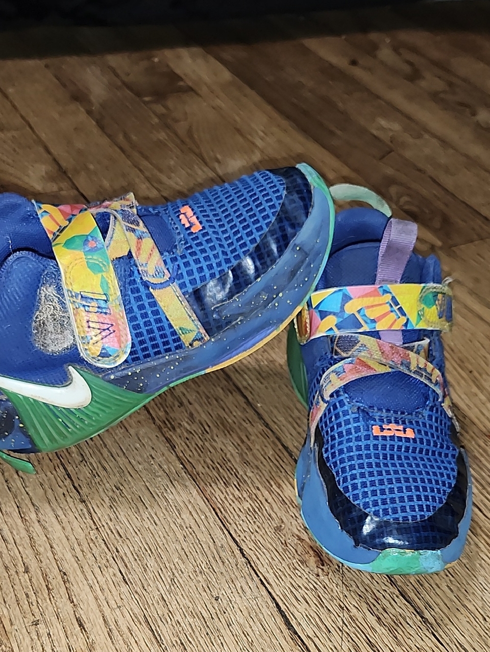 Nike Kids Blue High Top Sneakers with Velcro Strap